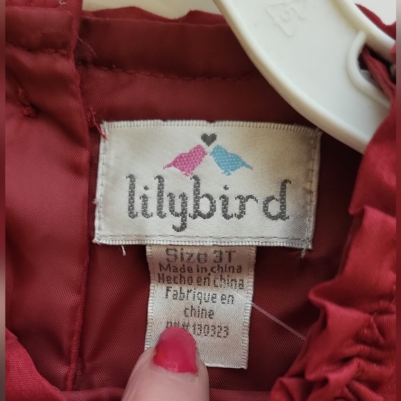 New Lilly bird Burgundy Rhinestone flower dress size 3T - Picture 5 of 5